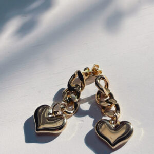 HEART DROP EARRINGS GOLD